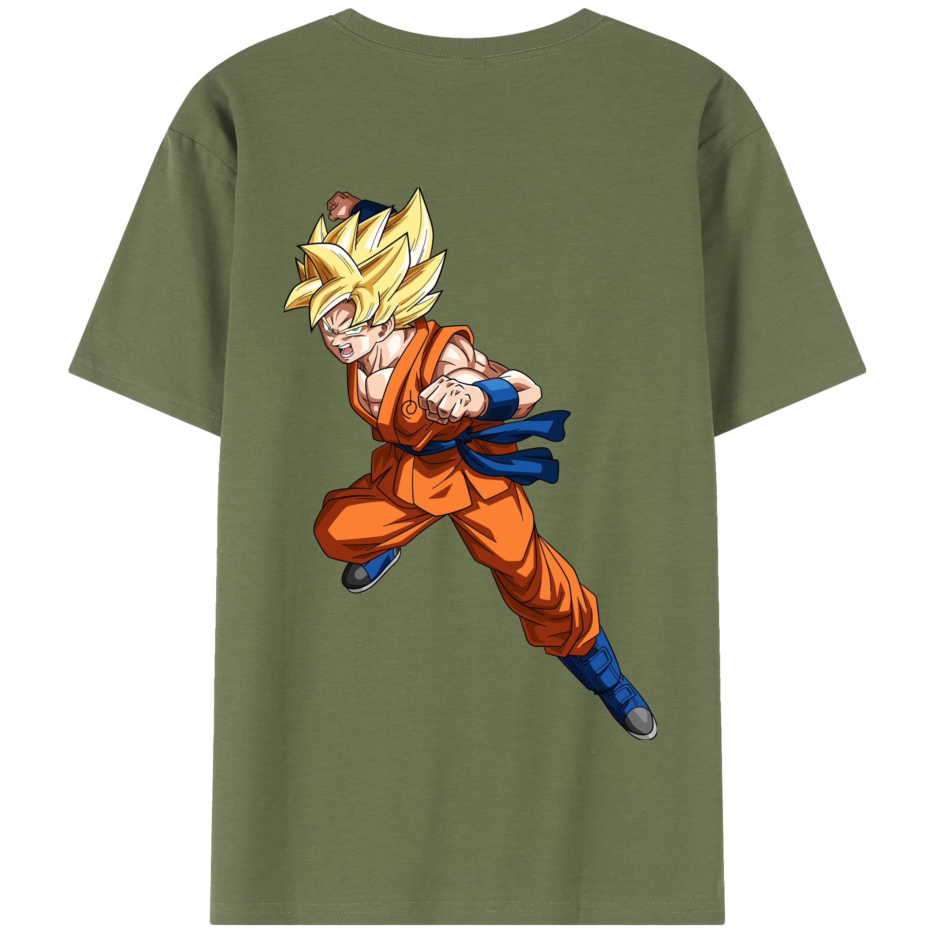 （画像用） ドラゴンボール 孫悟空（そん ごくう）Son Goku カカロット DRAGON BALL Kakarotto 綿100％半袖Tシャツ（背面プリント）